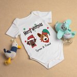 Personalisierte fröhlichen Hund Wuffmas Cartoon-Stil Baby Onesie