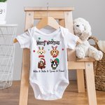 Personalisierte fröhlichen Hund Wuffmas Cartoon-Stil Baby Onesie
