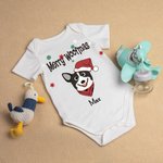Personalisierte fröhlichen Hund Wuffmas Cartoon-Stil Baby Onesie