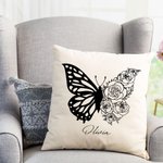 Personalisierte Schmetterling Geburt Blume Blumenstrauß Kissen werfen Kissenbezug