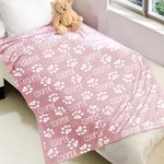 Gepersonaliseerde Paw Print Zachte Fleece Deken met Naam Verjaardagscadeau voor dierenliefhebbers