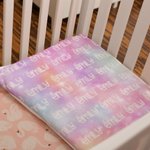 Personalised Cartoon Cute Font Fleece Blanket with Name and Gradient Color High Quality Super Soft Home Decor Birthday Gift for Kids