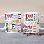 Gepersonaliseerde Kerstmis Herhalende Naam Emaille Mok Camp Mok