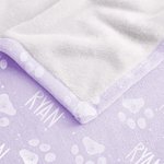 Gepersonaliseerde Paw Print Zachte Fleece Deken met Naam Verjaardagscadeau voor dierenliefhebbers