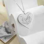 Collar personalizado con foto de la huella dactilar grabado Keepsake regalo para ella