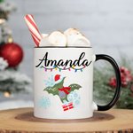 Tasse émaillée Dinosaure de Noël personnalisée