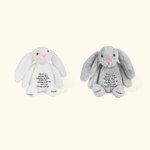 Personalized Soft Cotton Stuffed Bunny Plush Comforter Toy with Text Easter Keepsake Gift for Kids