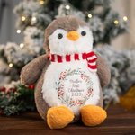 Gepersonaliseerde eerste Vrolijk Kerstfeest Pinguïn Plushies Gift