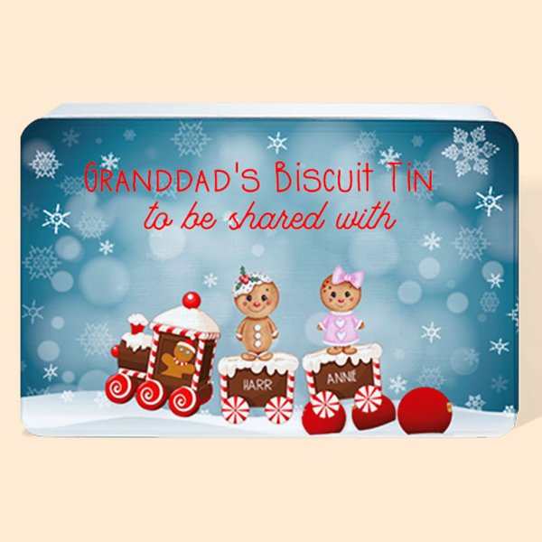 Personalizzato Natale Carino uomo di pan di zenzero personaggio metallo Biscottiera