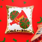 Personalisierte Ballspiel Cheerleading Pailletten Kissen Kissenbezug Geschenk für Sportliebhaber