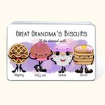 Scatola per biscotti personalizzata in metallo alimentare con personaggi rosa e nome Regalo di compleanno per la famiglia