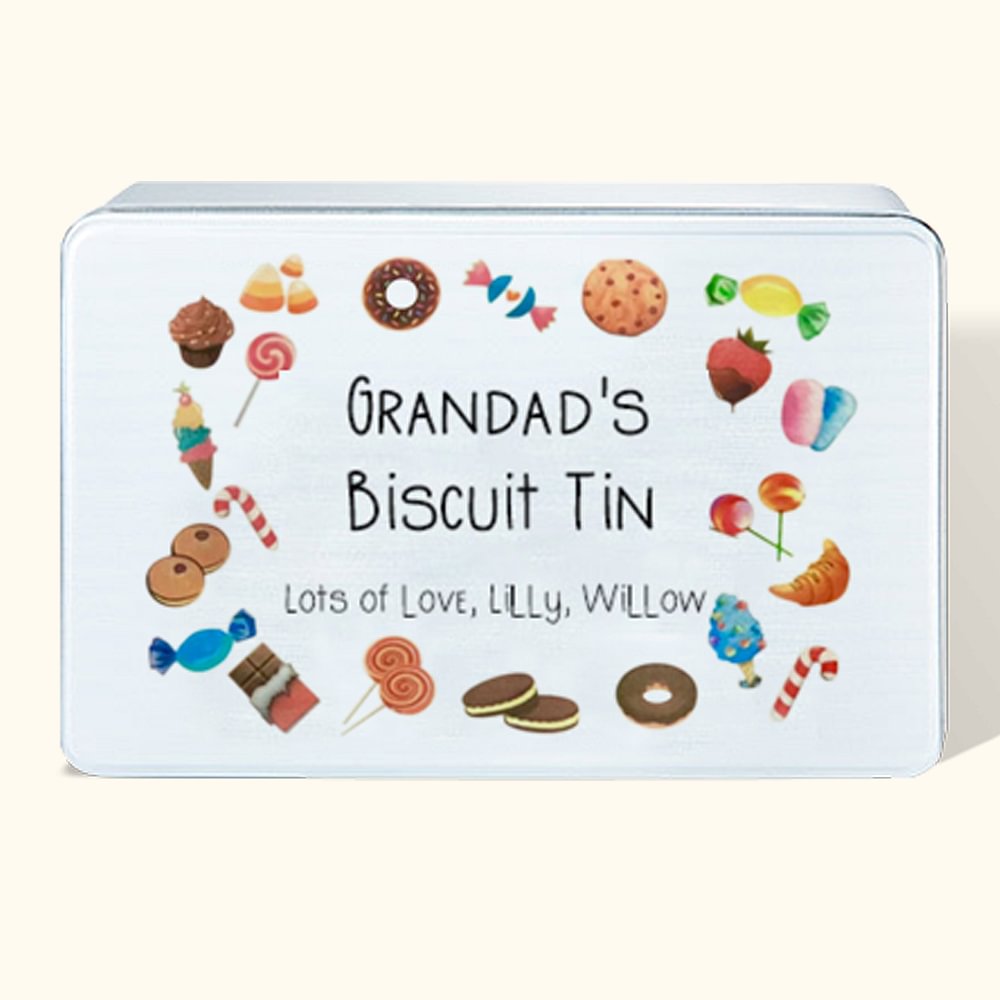 Scatola di caramelle e biscotti in metallo personalizzata