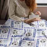 Personalized Name Soccer Soft Fleece Blanket for World Cup Team Gift for Sports Lover