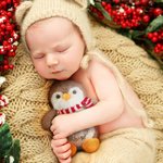 Gepersonaliseerde eerste Vrolijk Kerstfeest Pinguïn Plushies Gift