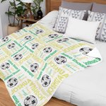 Personalized Name Soccer Soft Fleece Blanket for World Cup Team Gift for Sports Lover