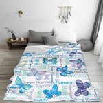 Personlig akvarell fjärilar Anti Pilling Fleece filt med namn Färgglada heminredning Födelsedagspresent till henne