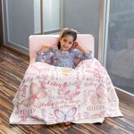 Personlig akvarell fjärilar Anti Pilling Fleece filt med namn Färgglada heminredning Födelsedagspresent till henne