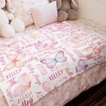 Personlig akvarell fjärilar Anti Pilling Fleece filt med namn Färgglada heminredning Födelsedagspresent till henne