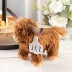 Highland Cow Stuffed Animal with Personalised Ear Tag Plush Toy