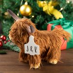 Highland Cow Stuffed Animal with Personalised Ear Tag Plush Toy