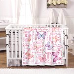 Personlig akvarell fjärilar Anti Pilling Fleece filt med namn Färgglada heminredning Födelsedagspresent till henne