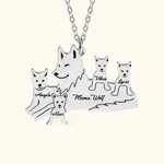 Personalisierte Mama Wolf Halskette mit 1-8 Namen Geschenk für Mutter