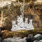 Personalisierte Mama Wolf Halskette mit 1-8 Namen Geschenk für Mutter