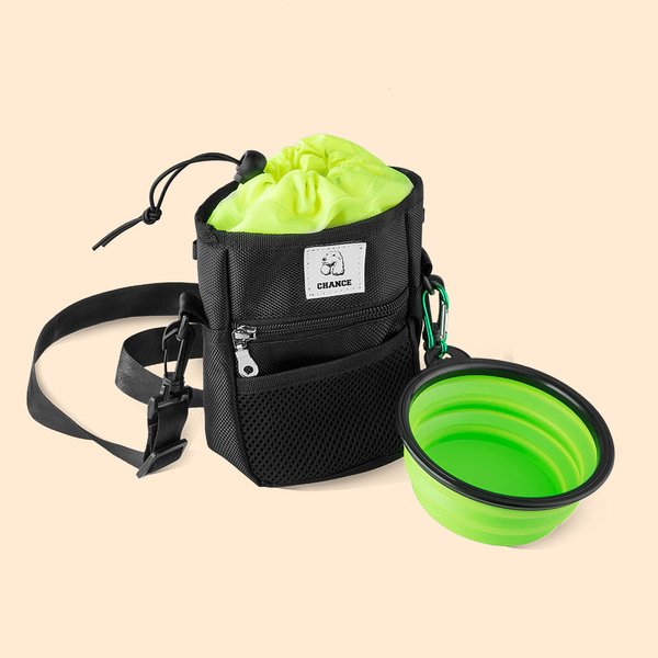 Dog Portrait Training Bag with Water Bowl
