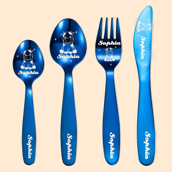 Personalisierte niedliche Kuh Besteck Sets Geschenk