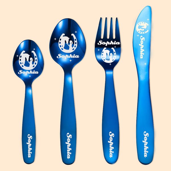 Personalized Horse Cutlery Sets Gift for Horsegirls and Horseboys