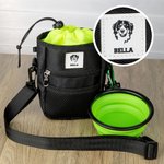 Personalised Dog Portrait Waterproof  Training Bag with Water Bowl and Biodegradable Garbage Bag Birthday Training Accessory Gift for Dog Owner