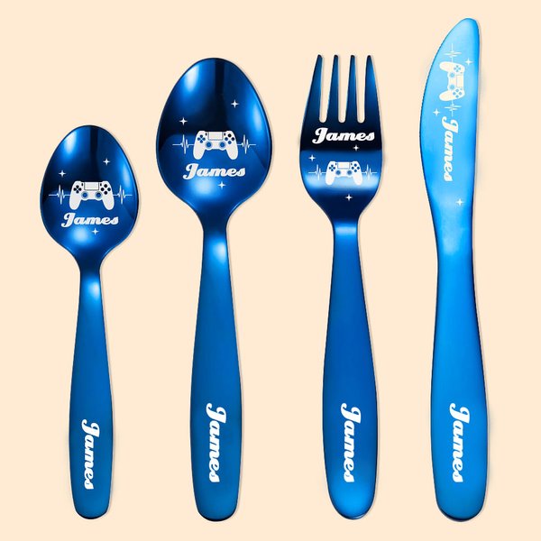 Personalized Game Controller Cutlery Sets Gift for Gamers