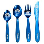 Personalized Rainbow Cutlery Set Gift for Kids