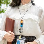 Cordoncino personalizzato con stampa leopardata con nappe e perline Regalo di apprezzamento per l'insegnante per il ritorno a scuola