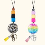 Cordoncino personalizzato con stampa leopardata con nappe e perline Regalo di apprezzamento per l'insegnante per il ritorno a scuola