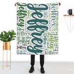 Personalized Soft Flannel Name Family Blanket Word Cloud Art Design Blanket