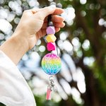 Cordoncino personalizzato con stampa leopardata con nappe e perline Regalo di apprezzamento per l'insegnante per il ritorno a scuola