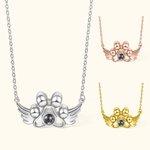 Gepersonaliseerde Paw Pet met Vleugel Gedenk ketting met foto