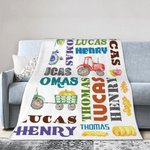 Tractor de Granja Personalizado Manta de Vellón Suave con Nombre Regalo de Cumpleaños para Granjero Propietario de Granja