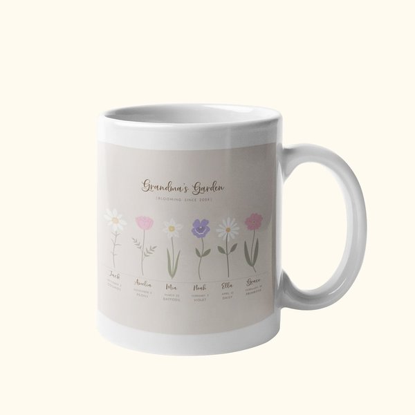 Personalized Birth Month Flower Grandma's Garden