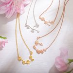 Personalised Birth Flower Zodiac Constellations Necklace