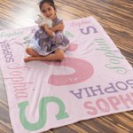Coperta personalizzata in pile super soffice con nome e iniziali Regalo di compleanno per bambini