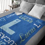Coperta personalizzata in pile super soffice con nome e iniziali Regalo di compleanno per bambini