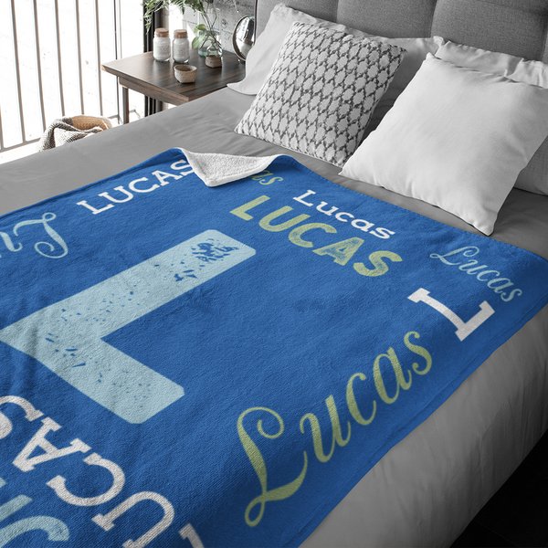 Coperta personalizzata in pile super soffice con nome e iniziali Regalo di compleanno per bambini