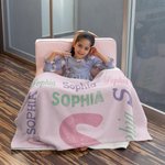 Coperta personalizzata in pile super soffice con nome e iniziali Regalo di compleanno per bambini