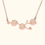 Personalised Birth Flower Zodiac Constellations Necklace