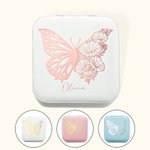 Personalised Half Butterfly Half Birth Flower Leather Jewellery Box