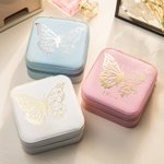 Personalised Half Butterfly Half Birth Flower Leather Jewellery Box