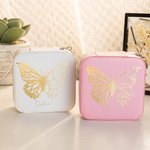 Personalised Half Butterfly Half Birth Flower Leather Jewellery Box