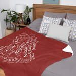 Personalized Close to Her Heart Fleece Blanket with 1-20 Name Super Soft Home Decor Valentine's Day Anniversary Birthday Gift for Couple Family